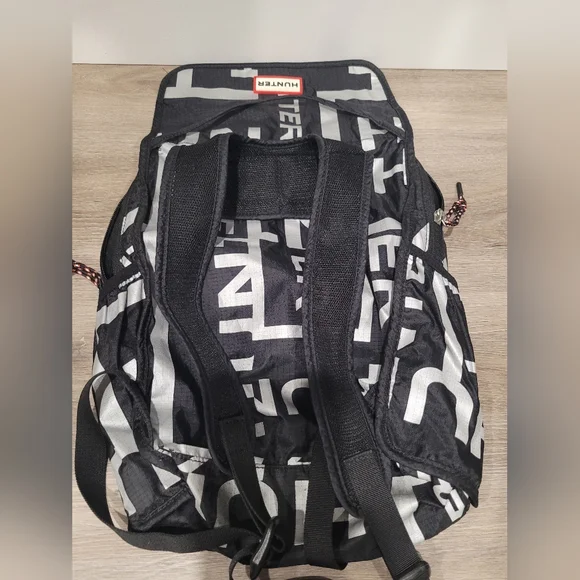 Hunter Nylon Silver And Black Packable Small Backpack - Picture 11 of 12